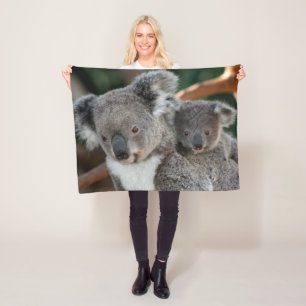 Cutest Baby Animals Koala and Joey Fleece Blanket