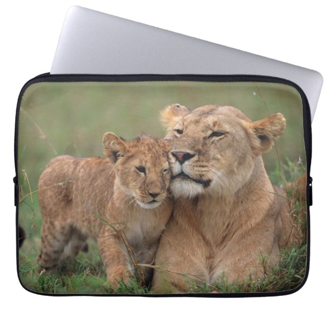 Cutest Baby Animals | Lion Cub & Mother Laptop Sleeve (Front)