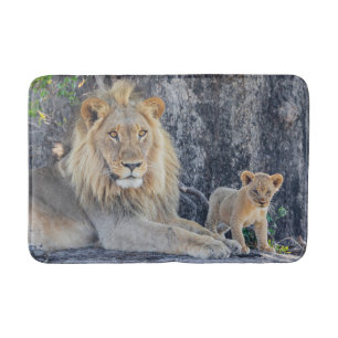 Cutest Baby Animals   Lion Dad & Cub Bath Mat