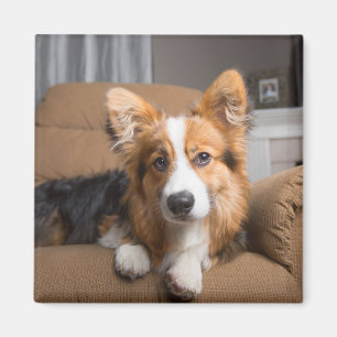 Cutest Baby Animals   Long Hair Corgi Puppy Magnet