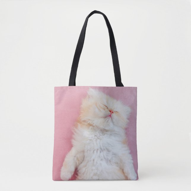 Cutest Baby Animals | Lovely Kitten Sleeping Tote Bag (Front)