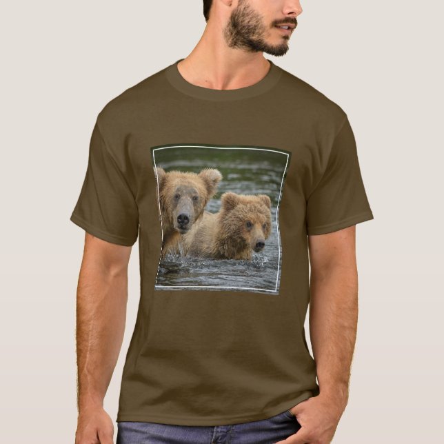 Cutest Baby Animals | Mama Bear & Her Cubs T-Shirt (Front)