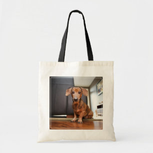 Cutest Baby Animals Mini Dachshund Puppy Tote Bag