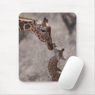 Cutest Baby Animals Mother and Baby Giraffe Mouse Pad