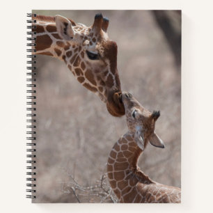 Cutest Baby Animals Mother and Baby Giraffe Notebook