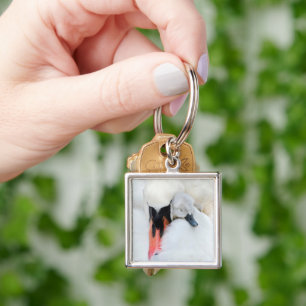 Cutest Baby Animals Mother & Baby Mute Swan Key Ring