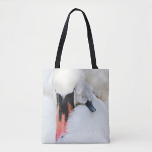Cutest Baby Animals   Mother & Baby Mute Swan Tote Bag
