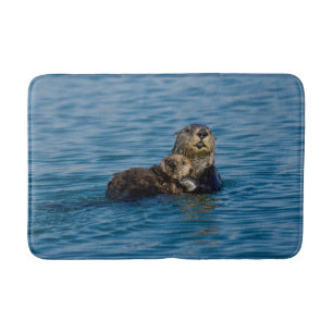 Cutest Baby Animals Mother & Baby Sea Otter Bath Mat