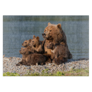 Cutest Baby Animals Mother Bear & Cubs Cutting Board
