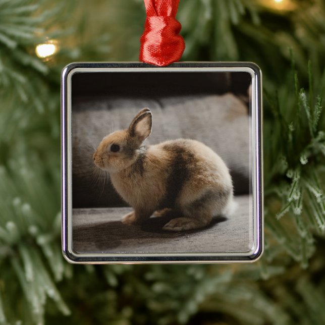 Cutest Baby Animals | Netherland Dwarf Rabbit Metal Tree Decoration (Tree)