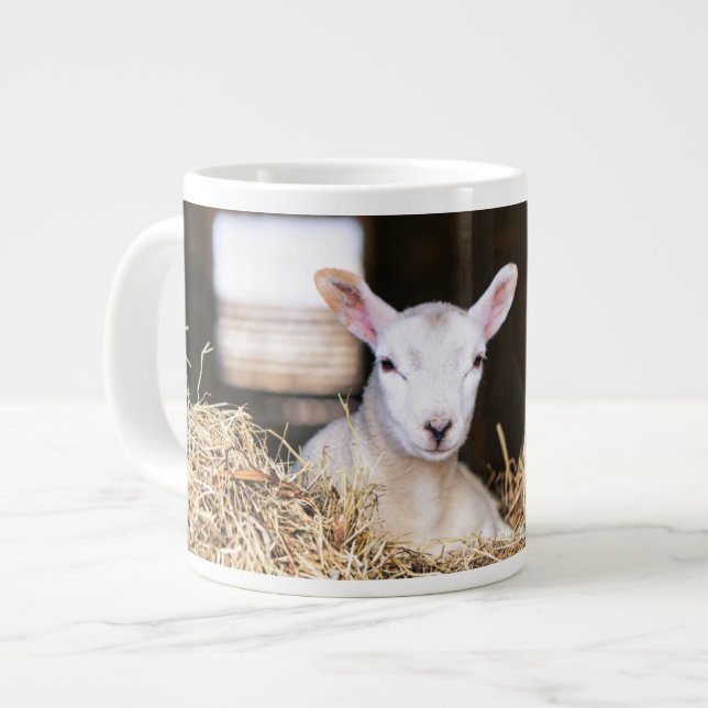 Cutest Baby Animals | Newborn Lamb Large Coffee Mug (Front Left)