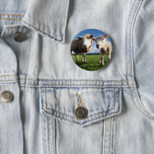 Cutest Baby Animals Newborn Lamb & Mama 6 Cm Round Badge
