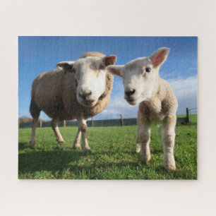 Cutest Baby Animals Newborn Lamb & Mama Jigsaw Puzzle
