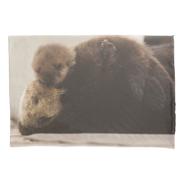 Cutest Baby Animals | Newborn Otter Pup Pillowcase (Front)