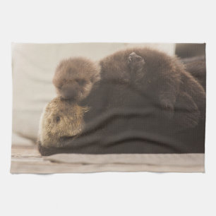 Cutest Baby Animals   Newborn Otter Pup Tea Towel