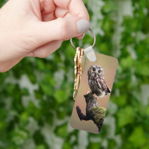Cutest Baby Animals Northern Saw Whet Owl Key Ring