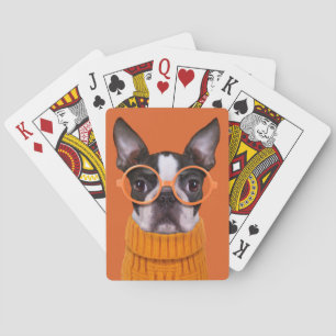 Cutest Baby Animals   Orange Boston Terrier Playing Cards
