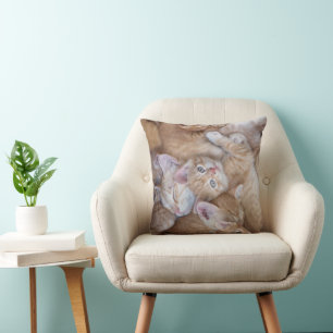 Cutest Baby Animals Orange Kitten Pile Cushion
