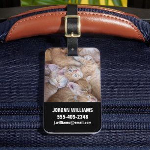 Cutest Baby Animals Orange Kitten Pile Luggage Tag