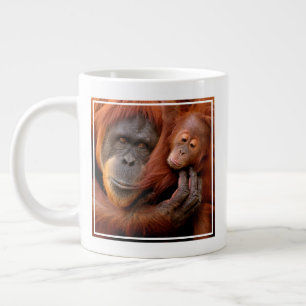Cutest Baby Animals Orangutan Mum & Baby Large Coffee Mug
