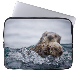 Cutest Baby Animals Otter Baby & Mother Laptop Sleeve