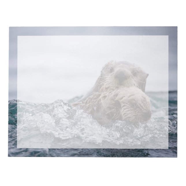 Cutest Baby Animals | Otter Baby & Mother Notepad (Front)