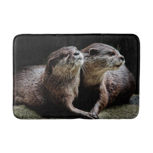 Cutest Baby Animals Otters Holding Hands Bath Mat