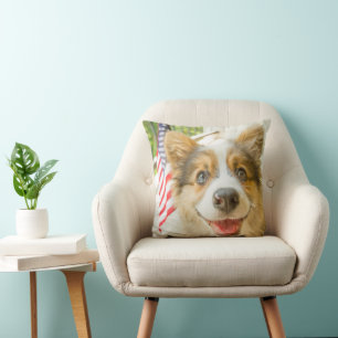 Cutest Baby Animals Patriotic Corgi Puppy Cushion