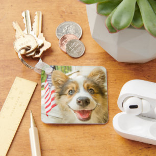Cutest Baby Animals   Patriotic Corgi Puppy Key Ring