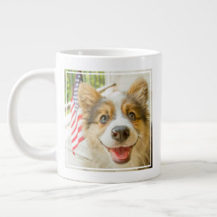 Cutest Baby Animals   Patriotic Corgi Puppy Large Coffee Mug