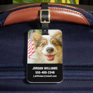 Cutest Baby Animals Patriotic Corgi Puppy Luggage Tag