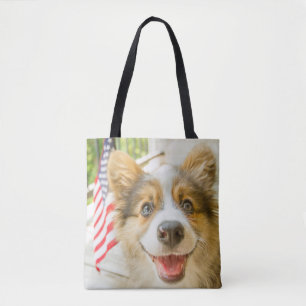Cutest Baby Animals   Patriotic Corgi Puppy Tote Bag