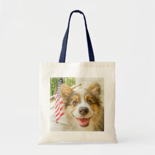 Cutest Baby Animals Patriotic Corgi Puppy Tote Bag