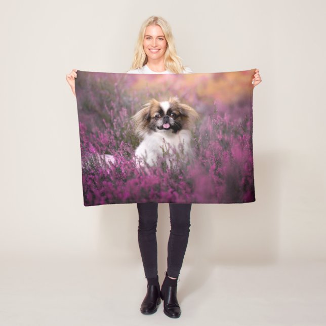 Cutest Baby Animals | Pekingese Puppy Fleece Blanket (In Situ)