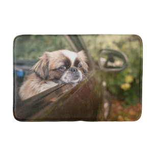 Cutest Baby Animals Pekingese Puppy in Car Bath Mat