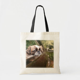 Cutest Baby Animals Pekingese Puppy in Car Tote Bag