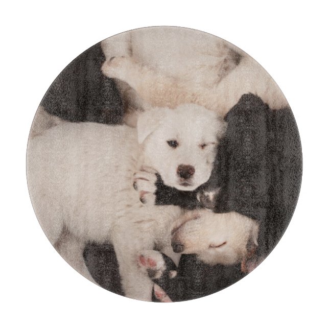 Cutest Baby Animals | Pile of Puppies Cutting Board (Front)