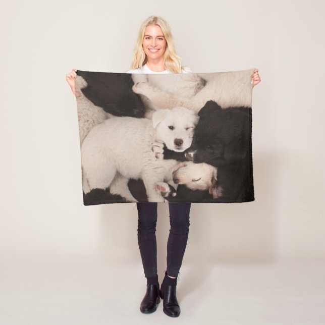 Cutest Baby Animals | Pile of Puppies Fleece Blanket (In Situ)