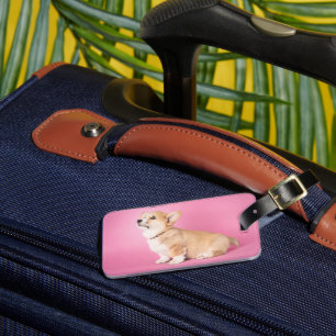 Cutest Baby Animals   Pink Corgi Puppy Luggage Tag