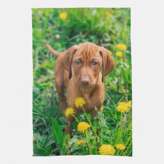 Cutest Baby Animals | Pointer Puppy Tea Towel (Vertical)