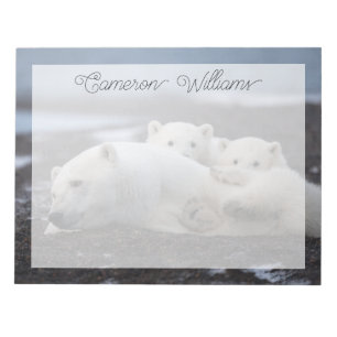 Cutest Baby Animals Polar Bear Family Alaska Notepad