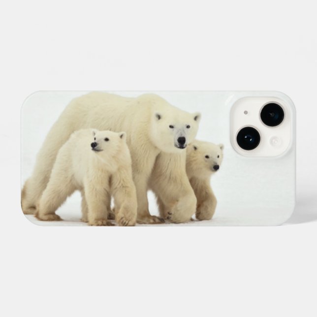 Cutest Baby Animals | Polar Bear Family iPhone Case (Back Horizontal)