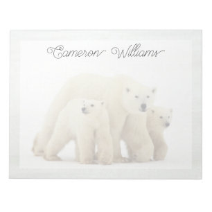 Cutest Baby Animals Polar Bear Family Notepad