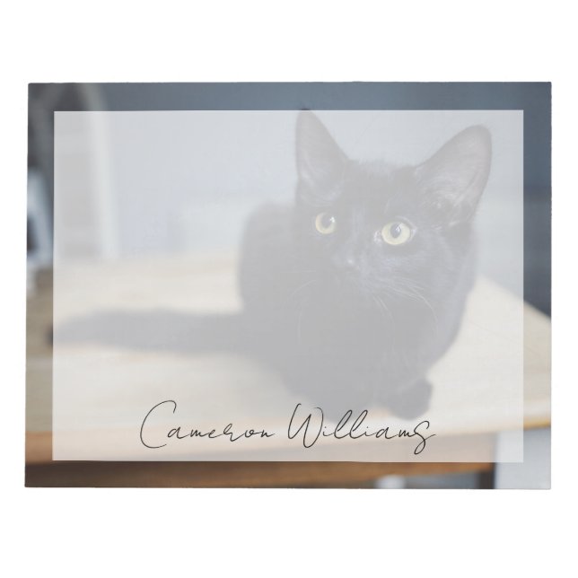 Cutest Baby Animals | Portrait of a Black Cat Notepad (Front)