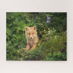 Cutest Baby Animals   Red Fox at Umnak Alaska Jigsaw Puzzle