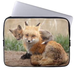 Cutest Baby Animals Red Fox & Baby Laptop Sleeve