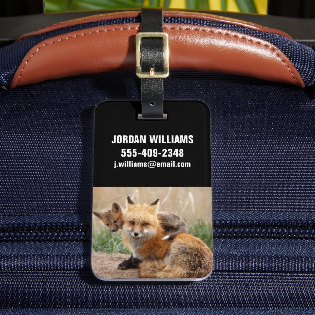 Cutest Baby Animals | Red Fox & Baby Luggage Tag (Front Insitu 2)