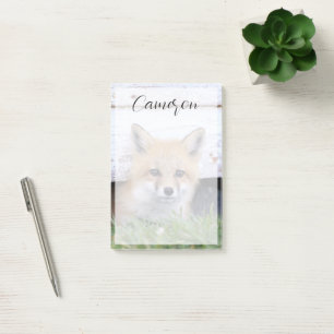 Cutest Baby Animals Red Fox Kit Peeking Post-it Notes