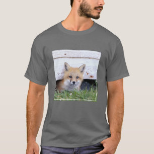 Cutest Baby Animals   Red Fox Kit Peeking T-Shirt