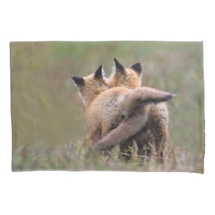 Cutest Baby Animals Red Fox Kits Locking Tails Pillowcase